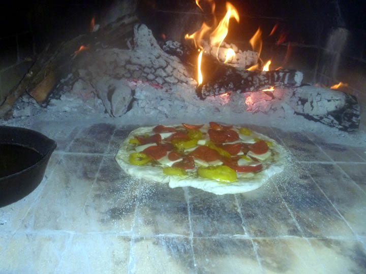 our first pizza cooking